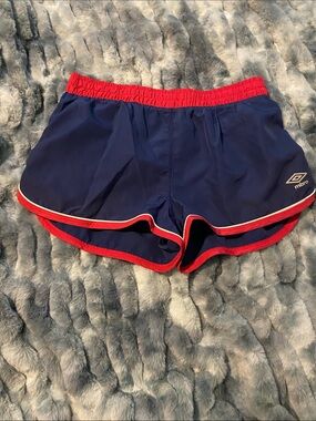 Umbro Navy and Raspberry Women’s Athletic Running Shorts